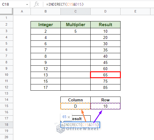 Variable Cell Reference in Google Sheets (3 Examples)