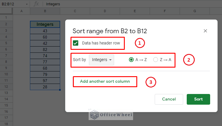 Advanced Range Sorting Options