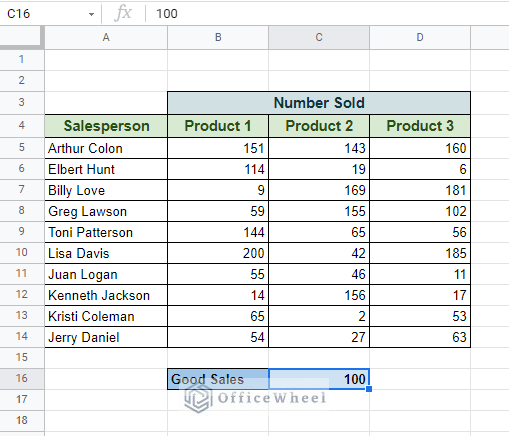 dataset to check for data from beyond the table