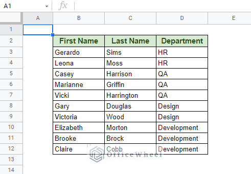 organized dataset