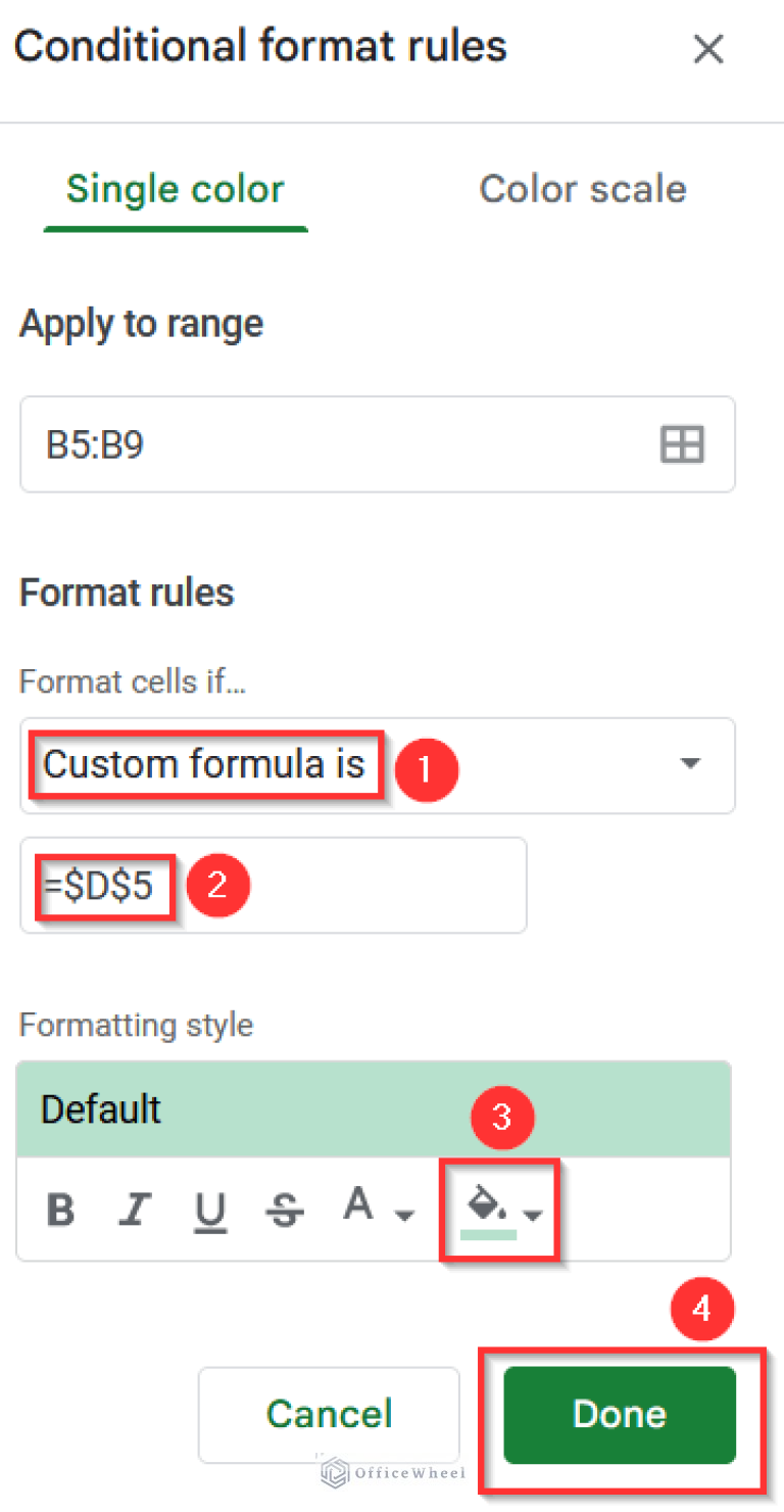 Conditional Formatting with Checkbox in Google Sheets