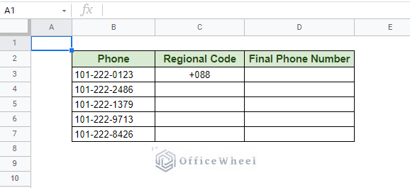 dataset to show how to concatenate strings in google sheets