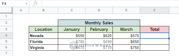 dataset to sum multiple rows in google sheets