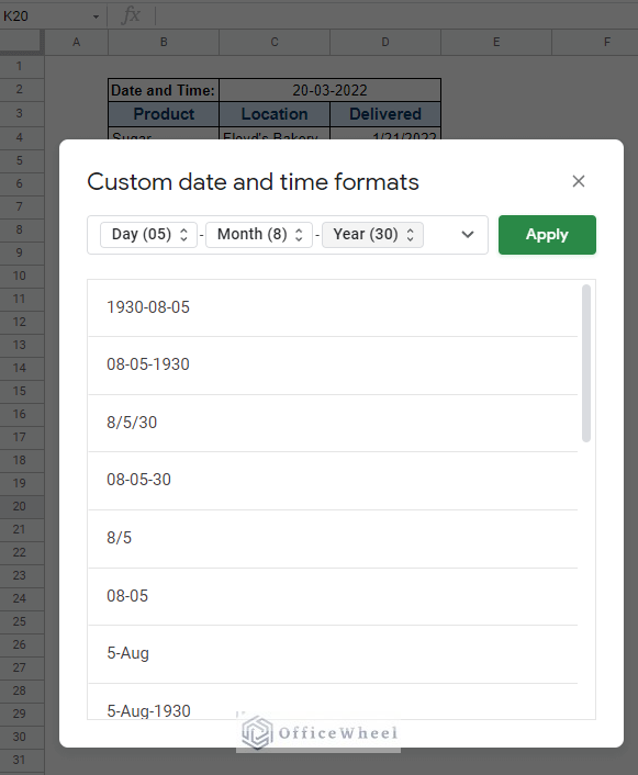 setting our own custom date format