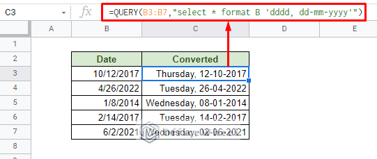 how to format date in google sheets using the query function