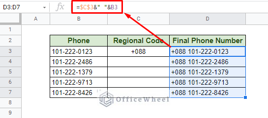 updated ampersand formula with delimiter and cell reference