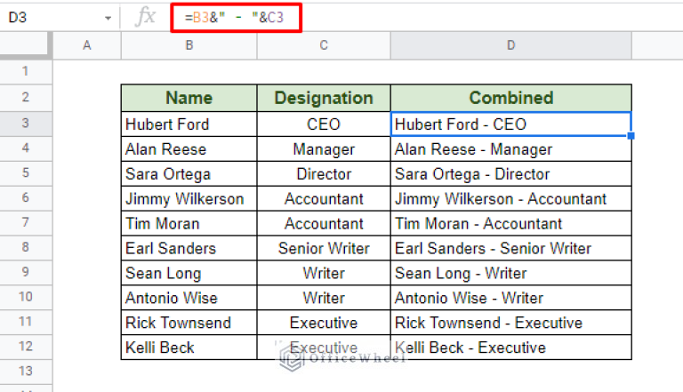 How To Concatenate With Separator In Google Sheets (3 Ways)