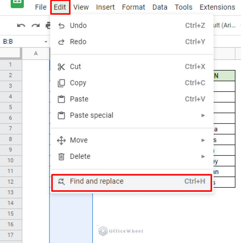 How To Use Find And Replace In Column In Google Sheets