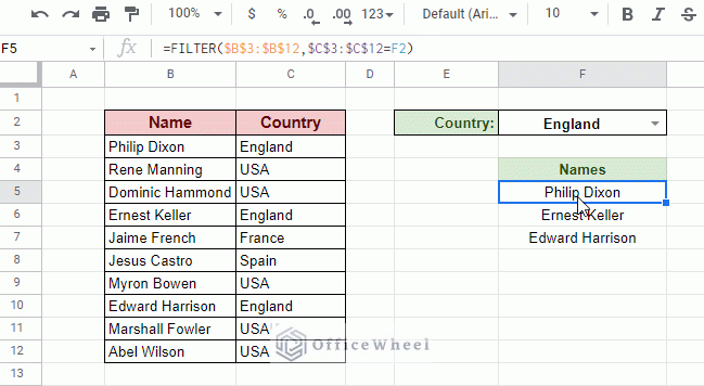 using filter function to match and extract multiple values in google sheets animated