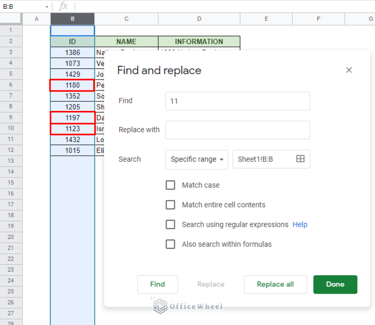 How to Use Find and Replace in Column in Google Sheets