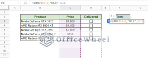 Google Sheets: Sum If Checked (2 Ways) - OfficeWheel