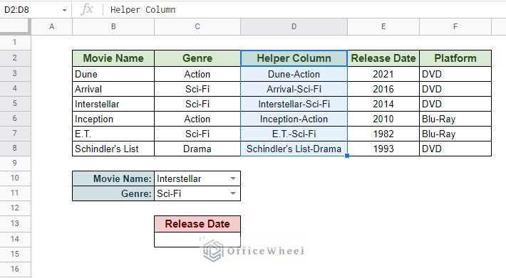 second worksheet to match multiple columns in google sheets