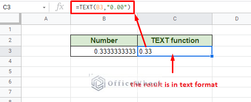 using text function to customize number format