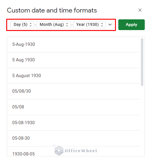we can create our own custom date format