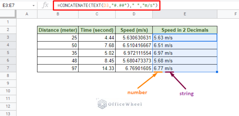 How to Concatenate Number and String in Google Sheets - OfficeWheel