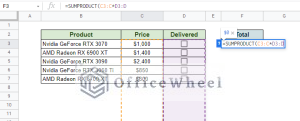 Google Sheets: Sum If Checked (2 Ways) - OfficeWheel