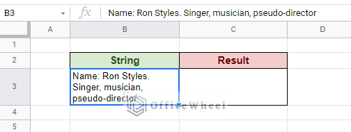 string to remove special characters from in google sheets