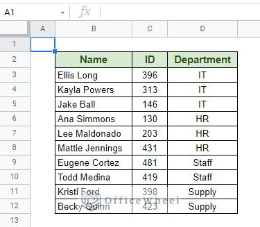 dataset with multiple values over multiple cells