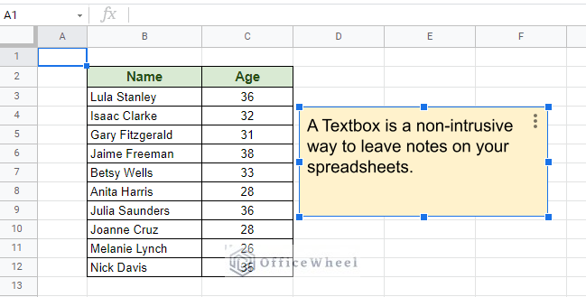 an advantage of inserting a textbox in google sheets is that it is separate and customizable