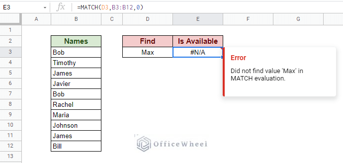 we get an error if the checked value does not exist