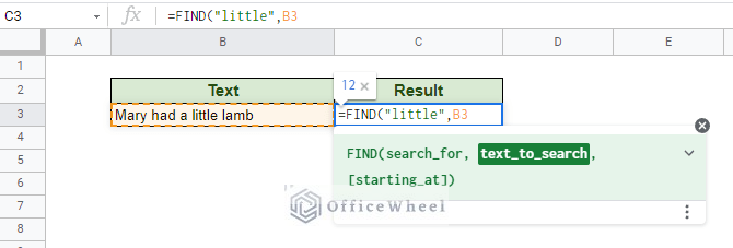 filling up the field of the find function