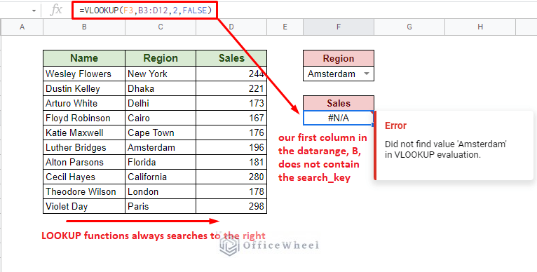 limitations of the vlookup function