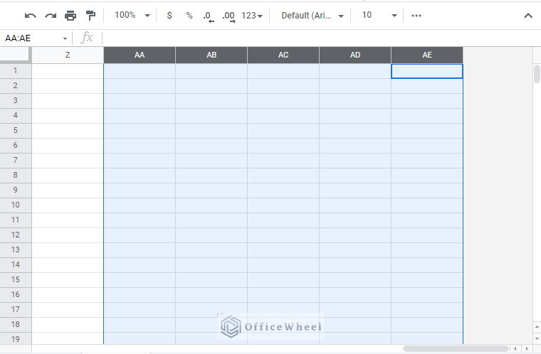 adding n number more columns to go beyond 26 columns in google sheets