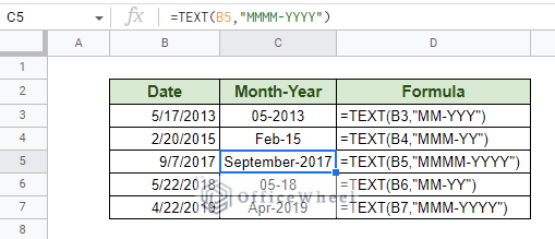 different formats we can convert date to year and month in google sheets using the text function