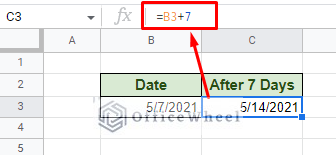 add 7 days to a date in google sheets
