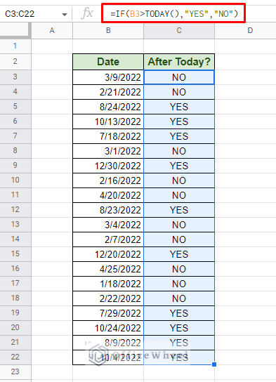 adding if condition to our formula to output meaningful message