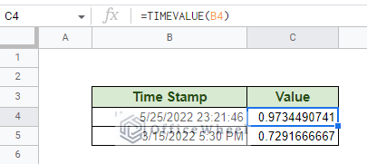 timevlaue function only takes time values