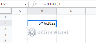 using today function to generate current date