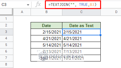 using textjoin function to convert date to string