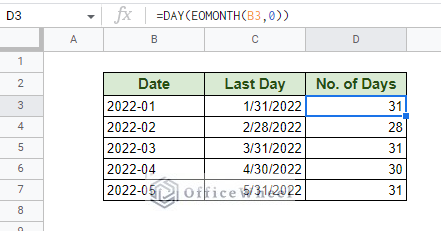 day number of a month from yyyy-mm date format