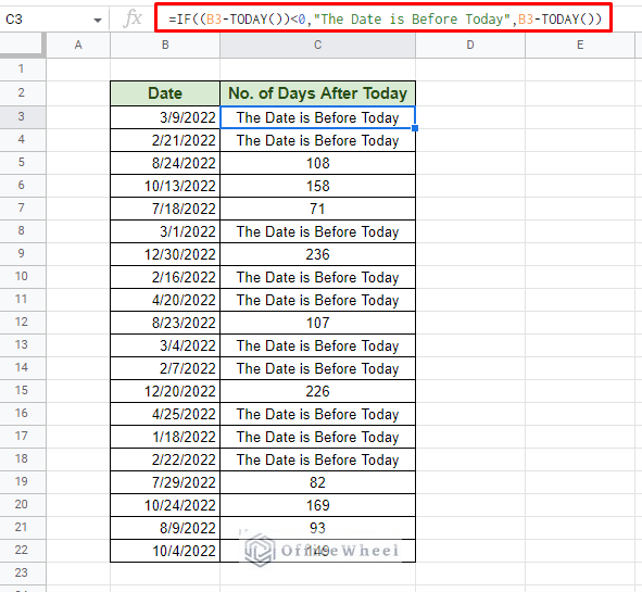 adding if function to the formula to output a sensible message