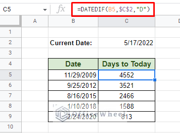 using dated if function to specifically count the number of days between dates