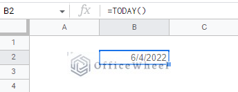 today function - autofill date when a cell is updated in google sheets