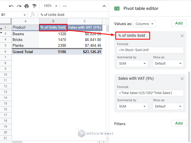 How to Apply and Work with a Calculated Field of a Google Sheets Pivot