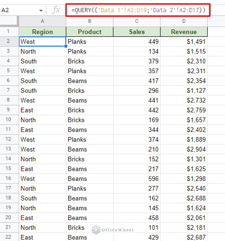 Google Sheets Create a Pivot Table with Data from Multiple Sheets