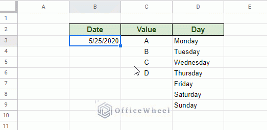 autofill dates by double clicking the fill handle in google sheets