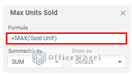 formula for maximum units sold