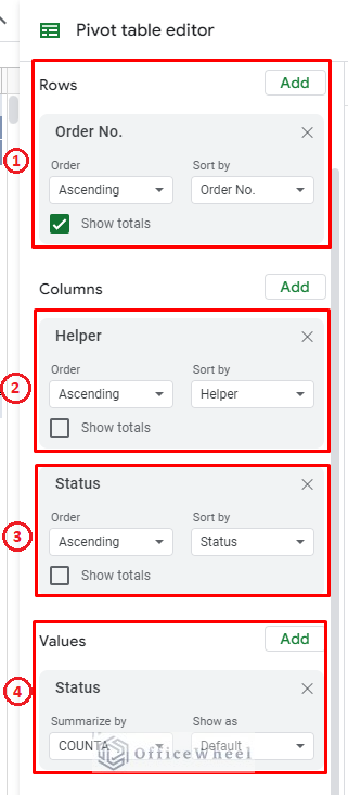conditions for custom sort of pivot table