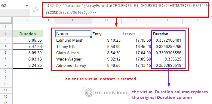 the virtual dataset created for the query function