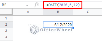 inserting date in the default format with date formula in google sheets
