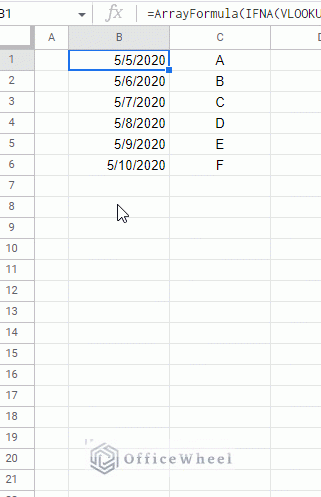 autofill date with new entry excluding hidden rows in google sheet animated