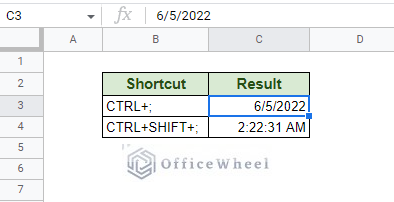 generating current date and time with keyboard shorcuts