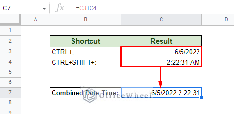 adding two shortcut results to get date-time timestamp
