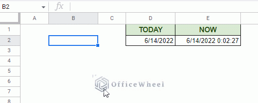 timestamps generated by today and now functions of google sheets animated