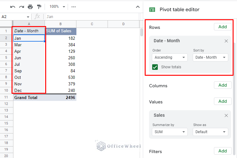 featured image for group by month in a google sheets pivot table