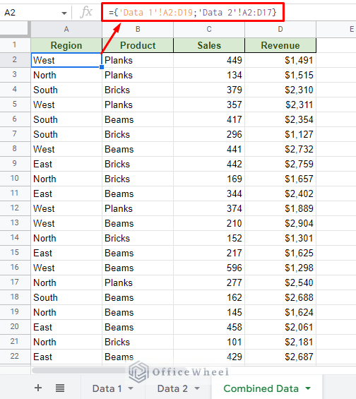 combining data from multiple worksheets to use in a google sheets pivot table